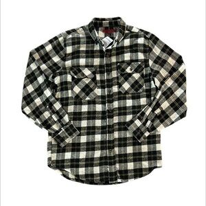 Zumiez Montage black white flannel shirt size medium NEW